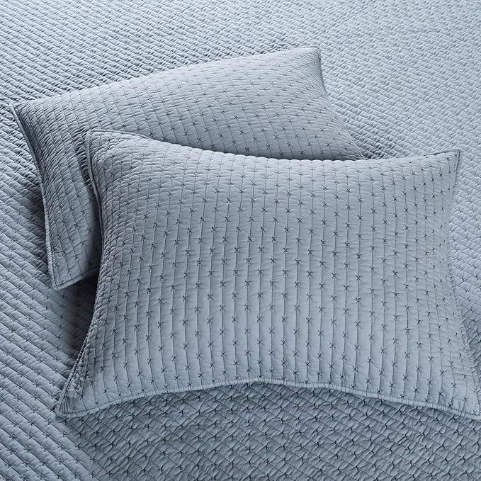 Levtex Home - Cross Stitch Chambray Quilt Set - Twin Quilt + One Standard - Image 9