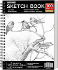 FIXSMITH 9"X12" Sketch Book, 100 Sheets, 68 lb/100gsm | 100 Sheets, Bright White by FIXSMITH