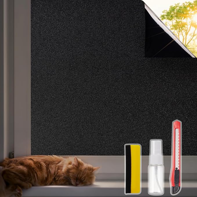 Blackout Window Privacy Film 17.5" x 78.7" | Static Cling, Non-Adhesive Privacy by Unknown