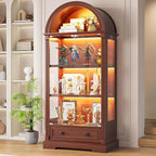 Dystler Curio Cabinet with Glass Doors & LED Lights | 72" Tall, Arched Display by CraftYourIdealHomeLife
