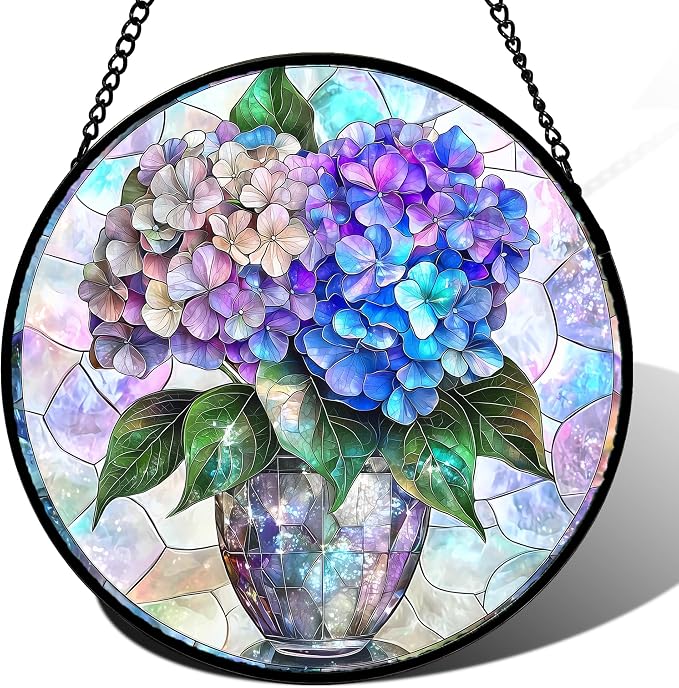 Stained Glass Window Hanging, Mother's Day Birthday Gifts by HWRHTR