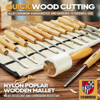 Wood Carving Kit, Wood Carving Tools Set of 12 Chisels and Mallet - Image 2