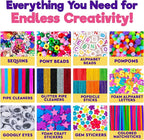Blue Squid Arts & Crafts Box- 2800+ pcs Deluxe Craft Supplies Box, 2 Drawers - Image 6