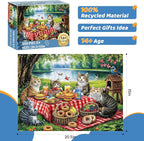 500 Piece Puzzles for Adults, Cat Family Dinner Large Piece Jigsaw Puzzle for - Image 2