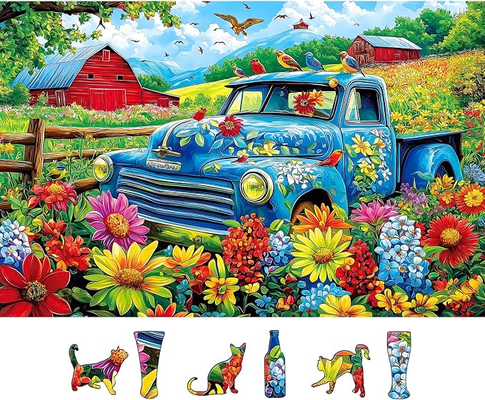 MINIWAN Flower Truck 500 Piece Puzzles by MINIWAN