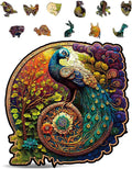 CRAFTHUB Animal Wooden Puzzles for Adults – A3 Peacock Yin Yang by CRAFTHUB%7CPremiumWoodenJigsawPuzzlesforAdults