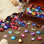MARFOREVER 100 Pcs Toys Gems Pirate Treasure Jewels Fake Acrylic Gems Colorful - Image 3