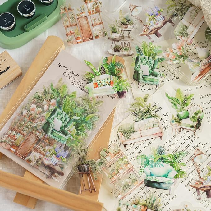 Yoksas 180Pcs Nature Green Potted Plants Stickers - Image 6