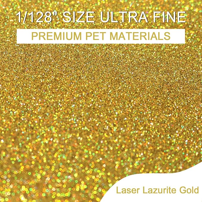 Ceya 3.8oz/ 110g Holographic Ultra Fine Glitter Powder Laser Lazurite Gold - Image 2