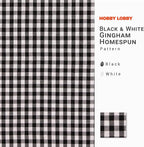 Hobby Lobby Black & White Gingham Homespun Cotton Fabric, 2 Yards | Precut - Image 2