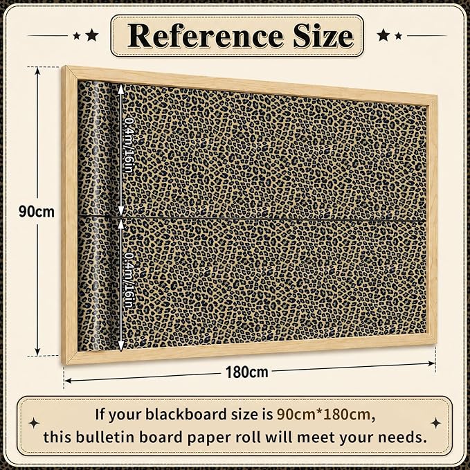 Leopard Print Bulletin Board Roll Non-Woven Fabric Poster 16in X 12ft | Back to - Image 3