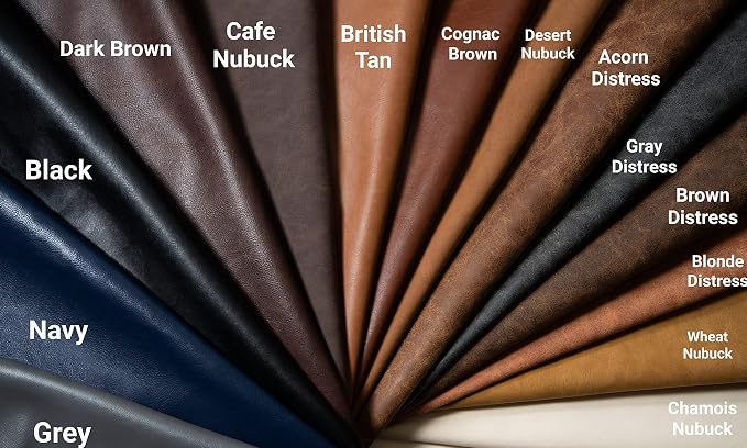 NAT Leathers | Brown Distressed 2 Tone Oily Faux Vegan Leather PU | 1 Yard 36 x - Image 5