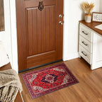 Persian Style Faux Cashmere Non-Slip Rug 15.7x23.6 Inches, Washable Low Pile - Image 5