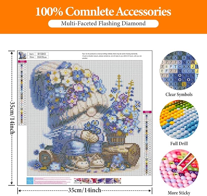 Offito Gnome Diamond Art Kits for Adults, 5D Gnome Diamond Painting Kits for - Image 4