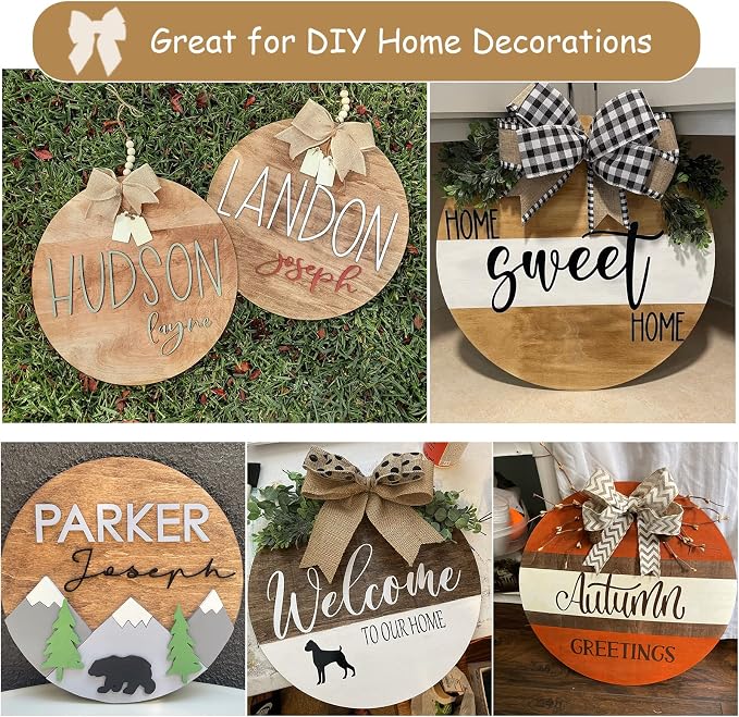 12 Pcs 16 Inch Wood Circles for Crafts Unfinished Round Wood Discs Blank Wooden - Image 7
