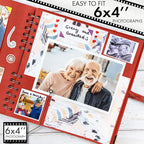 Bstorify Square Scrapbook Photo Albums 8 x 8 Inch Red Thick Paper, Metal Corners - Image 4