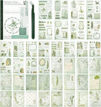 Vintage Washi Stickers for Journaling, 40 Sheets Ephemera Sticker Book for by Ahmagen