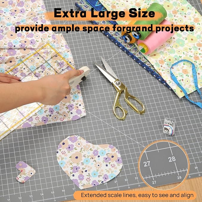Premium 24" x 36" Large Self Healing Sewing Mat, 5-Ply Rotary Cutting Mat - Image 3