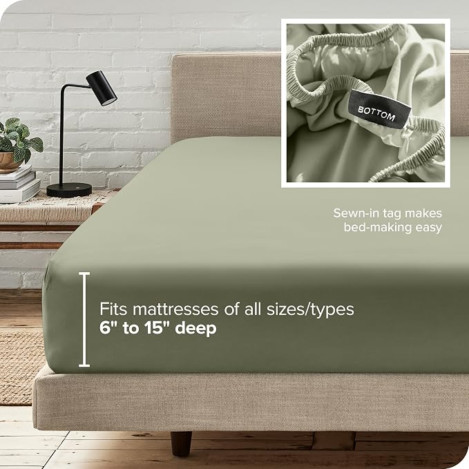 Bare Home Fitted Bottom Sheet Twin Extra Long Size - Image 6