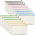 15 Pack Blank Cotton Canvas DIY Craft Zipper Bags Pouches Pencil Case by VANTASII