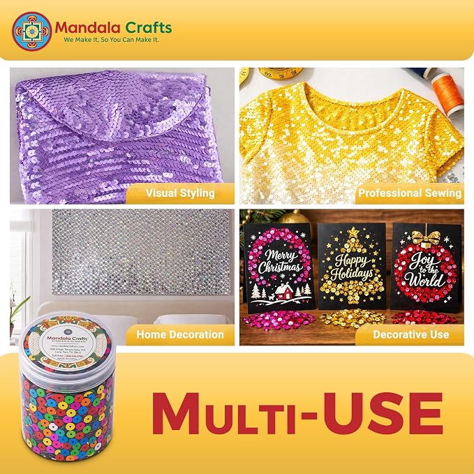 Mandala Crafts 6mm Cup Holographic Burgundy Sequins - Image 5