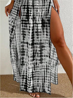 SHENHE Women's Swim Cover Up Skirt High Slit Tie Dye Beach Coverups Long Flowy - Image 3