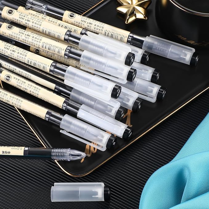 Chinco 12 Pieces 0.35 mm Black Gel Ink Pen Japanese Stationery Extra Fine - Image 5