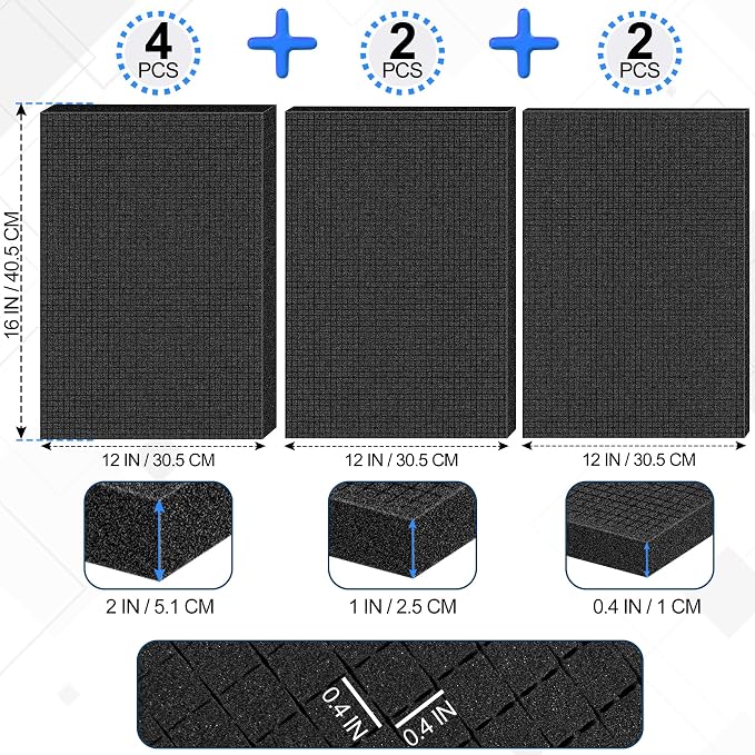 8 Pcs Pick and Pluck Foam Sheets 3 Size Polyurethane Pick Apart Foam Inserts - Image 2