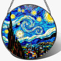 8'' Van Gogh Starry Night Sun Catcher Ornament, Stained Glass Window Hanging by Unknown