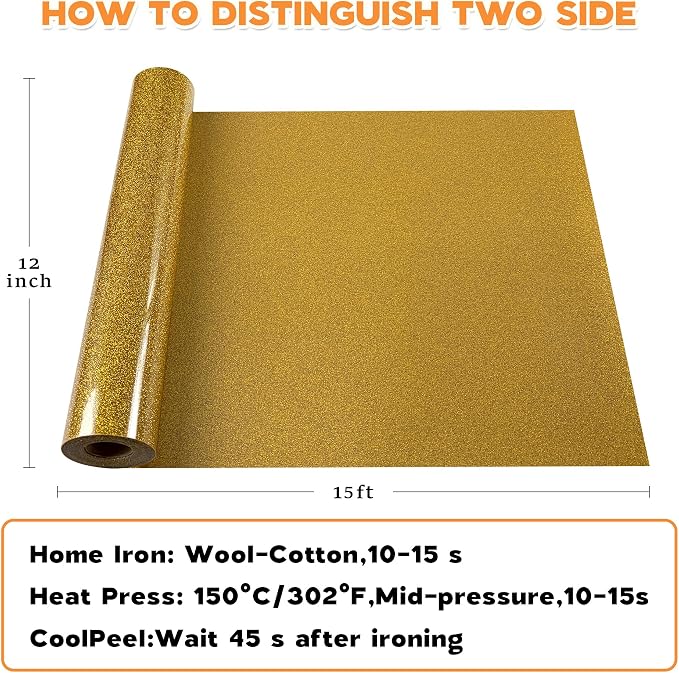HTVVETUR Glitter Heat Transfer Vinyl - Image 2