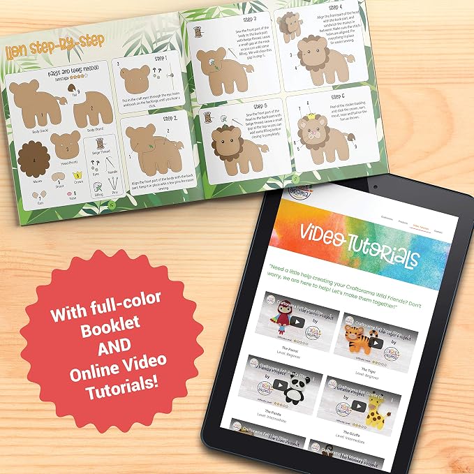 Craftorama Sewing Kit for Kids, Fun and Educational Wild Animal Craft Set for - Image 5