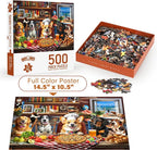 BenBen Puzzles for Adults 500 Pieces, Dogs' Dinner Party, Dog Jigsaw Puzzle - Image 5