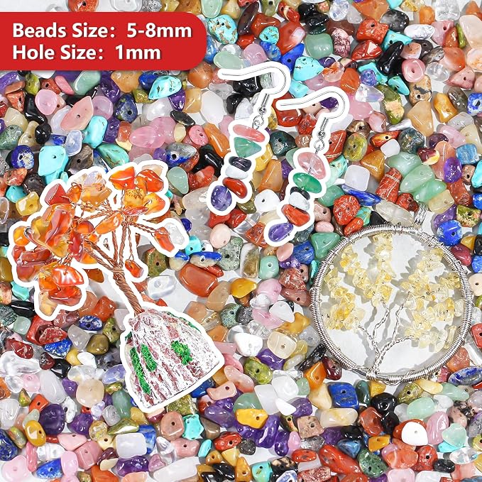 1000pcs Multicolor Natural Chips Stone Beads - Image 2