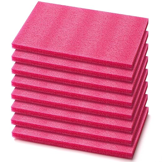 Pangda 8 Pcs 14.75" x 9.5" x 0.75" Pink Polyethylene Foam Sheets Anti Static by Pangda
