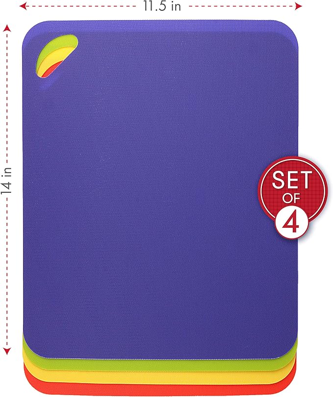Dexas Heavy Duty Grippmat Flexible Cutting Board Set of Four, 11.5 x 14 inches - Image 3