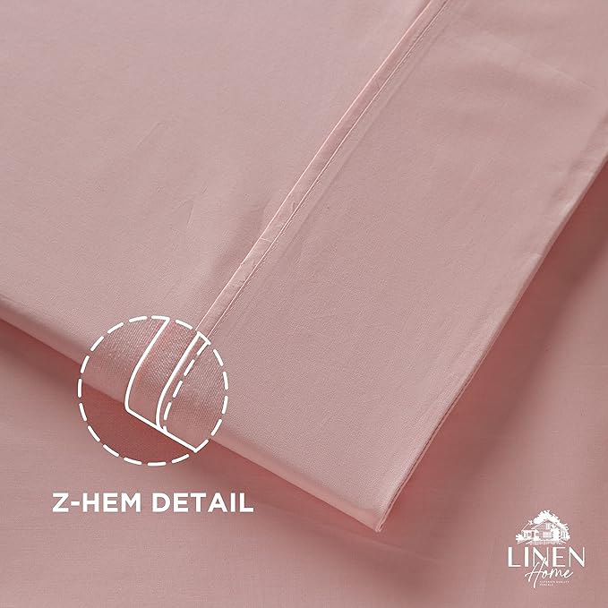 Linen Home 100% Cotton Percale 1 Flat Sheet, Queen Size - Image 3