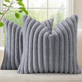 decorUhome Cozy Faux Fur Throw Pillow Covers 20x20 Set of 2 Decorative Soft by decorUhome