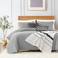 ROARINGWILD Light Grey Queen Size Quilt Bedding Sets by ROARINGWILD