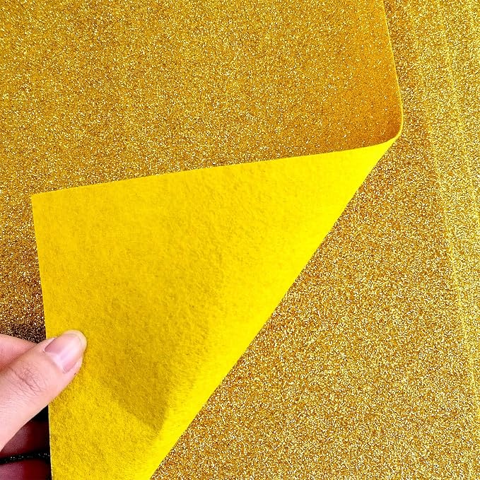 Jtnohx Glitter Felt Fabric, 8 x12 inches Felt Square Glitter - Image 2