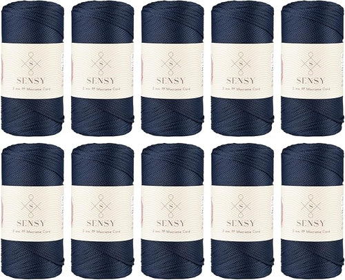 10 Skeins of Sensy Premium 2mm 251 Yards Polyester Rope 100% Polypropylene Cord by SSENSY