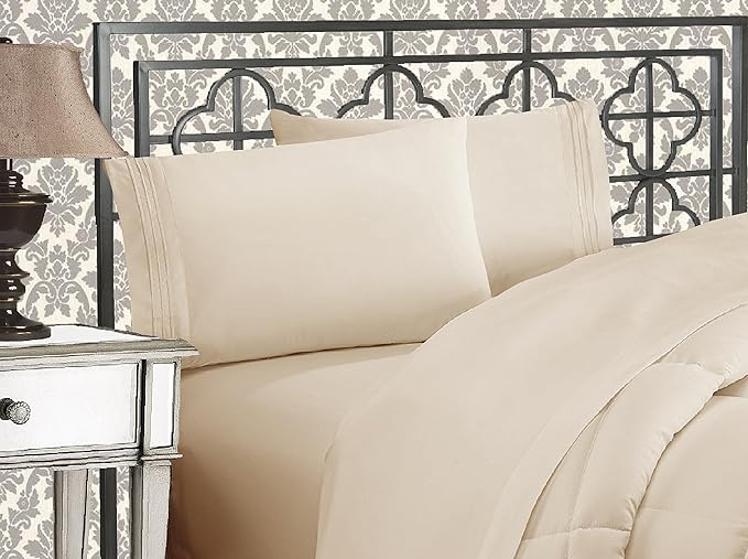Elegant Comfort Luxurious 1500 Premium Hotel Quality Microfiber Three Line by ELEGANTCOMFORT