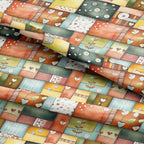 Patchwork Cotton Fabric Panel 61 x 36.6 Inches, Scandinavian Heart Pattern - Image 5