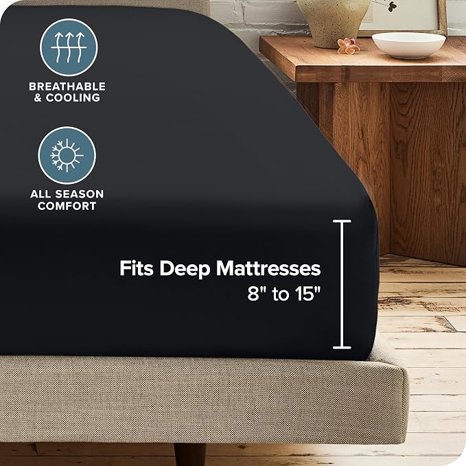 Bare Home 2-Pack Fitted Bottom Sheets Short Queen - Image 4