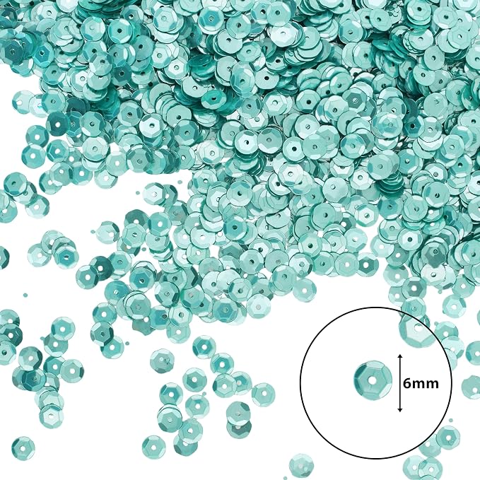 Mandala Crafts 6mm Cup Round Mint Sequins - Image 3