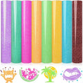 WRAPXPERT Neon Glitter HTV Heat Transfer Vinyl Bundle, 8 Packs Glitter Iron on by WRAPXPERT
