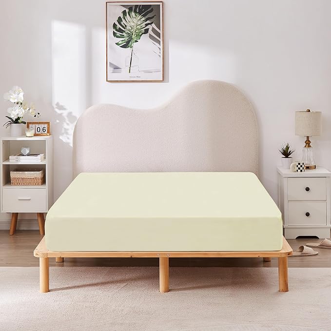 HBHLFZ King Fitted Sheet Only, Soft Breathable Bottom Sheet - Image 6