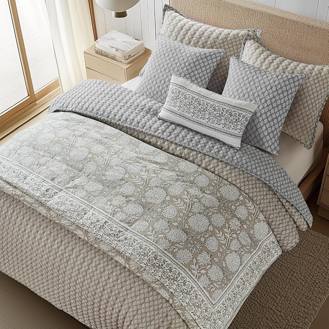 Levtex Home Adare Taupe Reversible Twin/Twin XL Comforter Set - Image 3