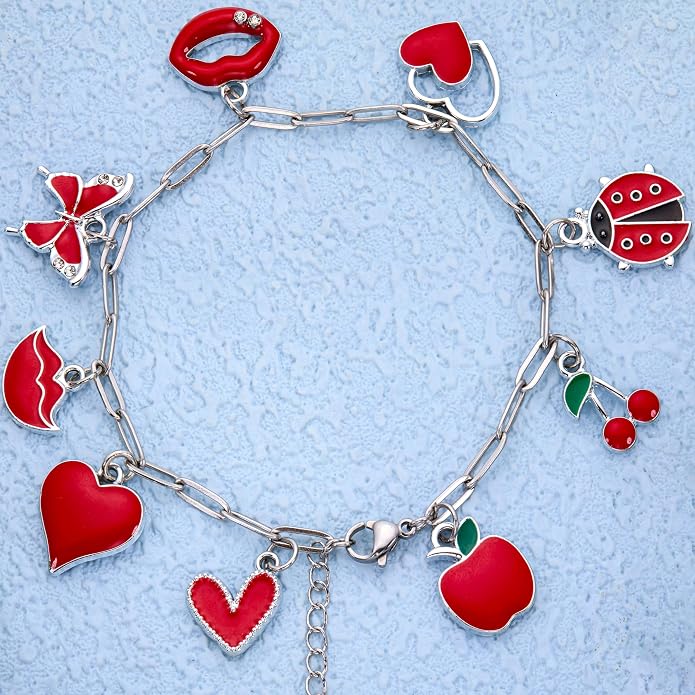 Silver-Tone Enamel Charms Set for DIY Jewelry Making - Image 6