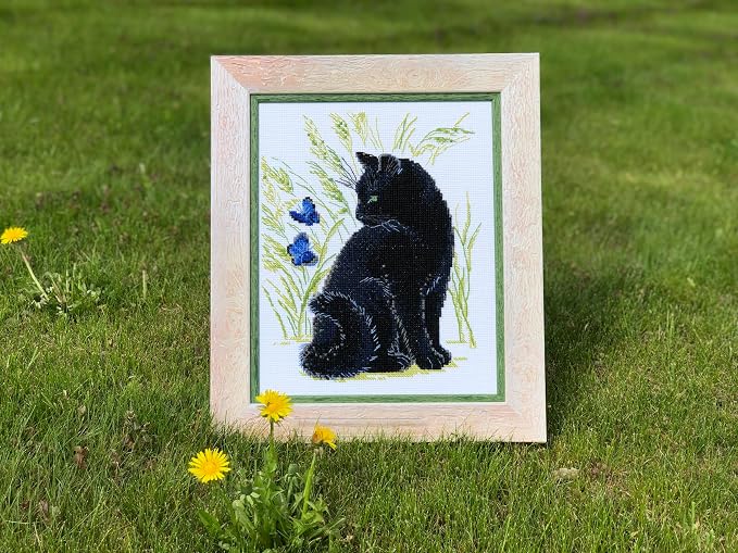 RIOLIS - Black Cat 2001, Kitten Lovers Cross Stitch Kit 9½ x11¾, Cross Stitch - Image 9