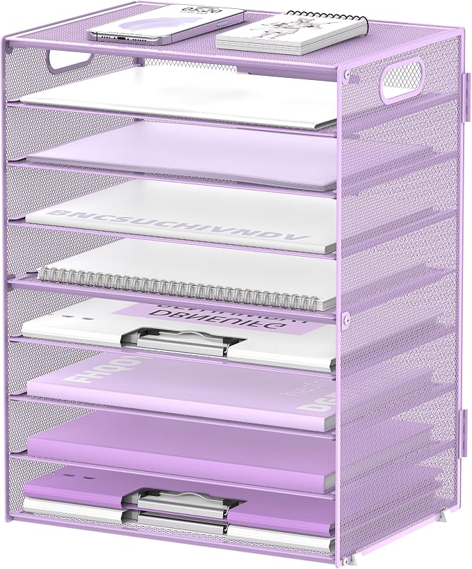 DALTACK 9-Tier Paper Organizer for Desk, Mesh Letter Tray Desk Organizer by DALTACK